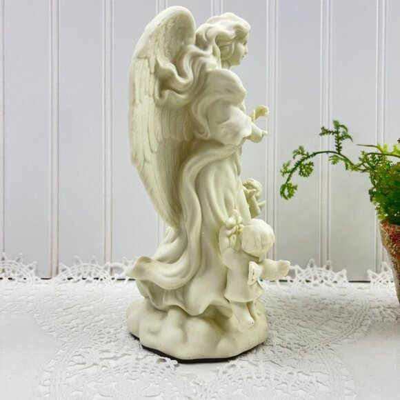 Partylite Holiday Taper Candleholder Figurine Statue Bisque "Angel Of Light" - Picture 4 of 11